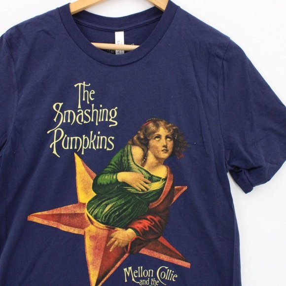 The Smashing Pumpkins Shirt Mens Navy Mellon Collie Navy Cotton Size Medium M - Picture 2 of 8